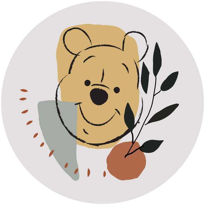 Murale ronde auto-adhésive intissée Winnie the Pooh Smile
