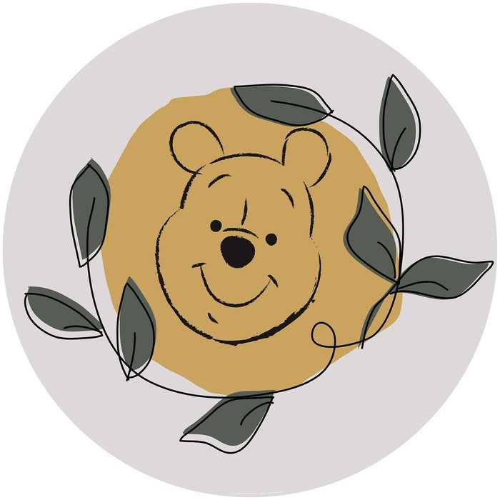 Murale ronde auto-adhésive intissée Winnie the Pooh Garland