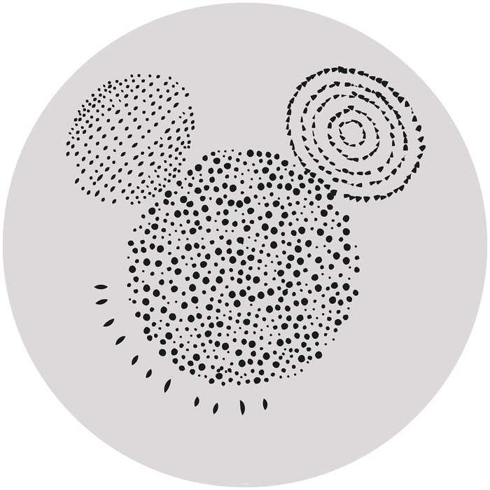Murale ronde auto-adhésive intissée Mickey Stipple Art