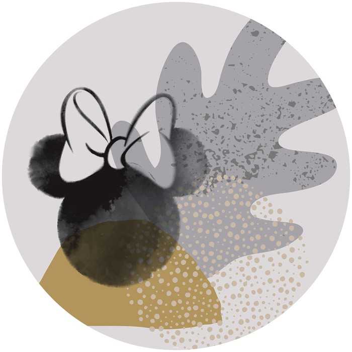Murale ronde auto-adhésive intissée Minnie Loop Art