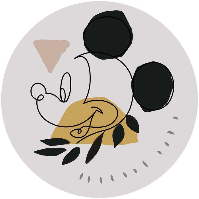 Murale ronde auto-adhésive intissée Mickey Modern Art
