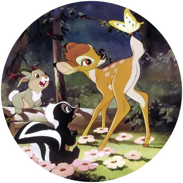 Murale ronde auto-adhésive intissée Bambi Butterfly