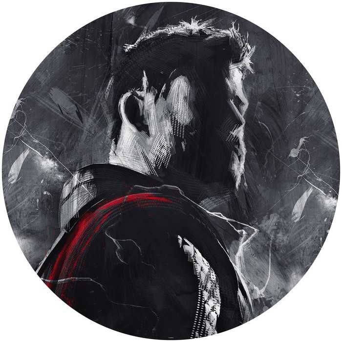 Murale ronde auto-adhésive intissée Avengers Painting Thor