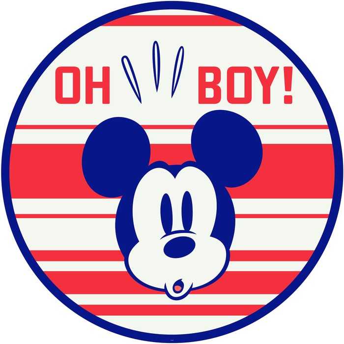 Murale ronde auto-adhésive intissée DOT Mickey Oh Boy