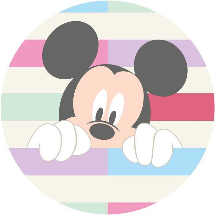 Murale ronde auto-adhésive intissée DOT Mickey Peek-a-boo