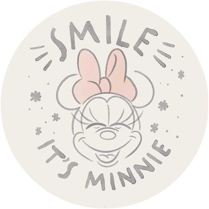 Murale ronde auto-adhésive intissée Minnie Chubby Cheeks