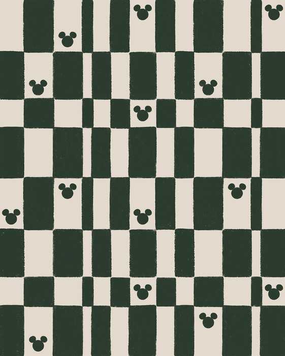 Intissé Standard Disney Mickey Mouse Green Chess