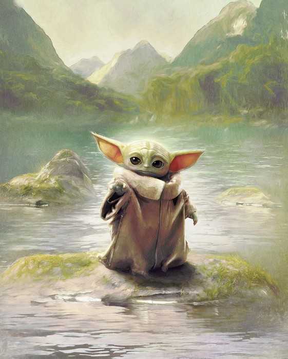 Intissé Standard Star Wars The Mandalorian Grogu Landscape