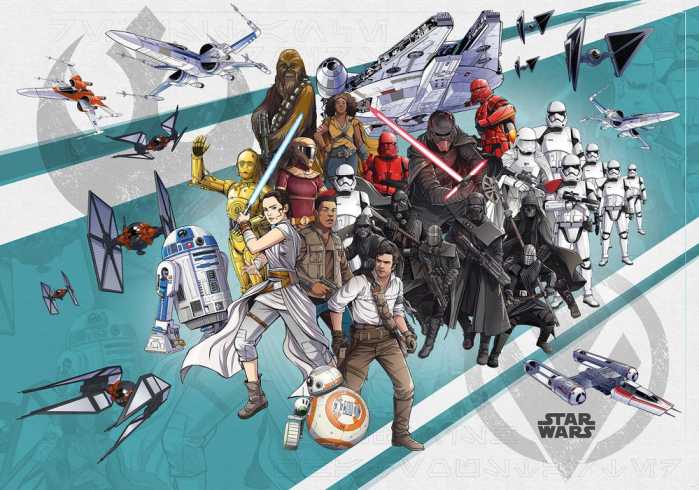 Intissé Standard Star Wars Cartoon Collage Wide