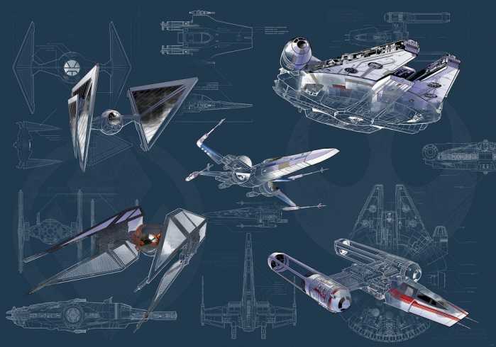 Intissé Standard Star Wars Blueprint Dark