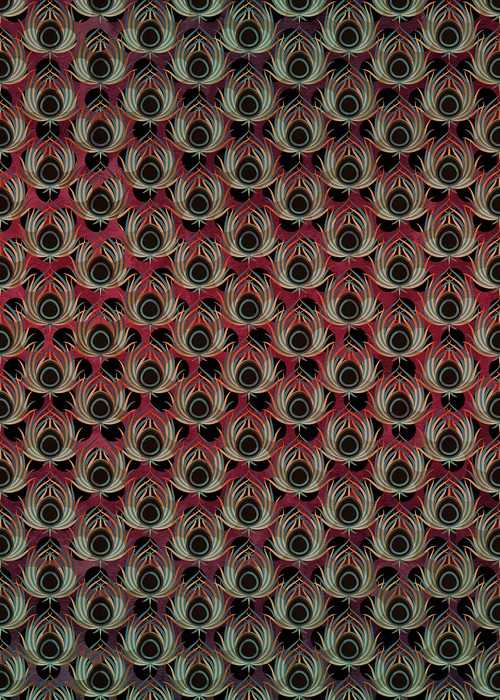 Intissé Standard Paon Rouge