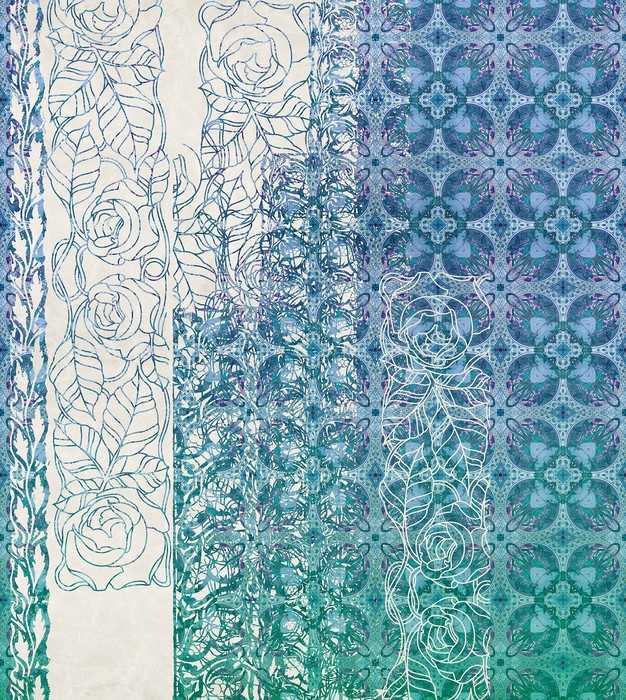 Intissé Standard Art Nouveau Bleu