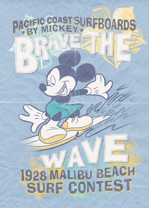 Intissé Standard Mickey Brave the Wave