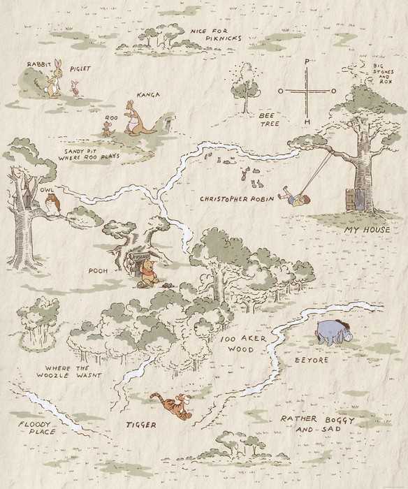 Intissé Standard Winnie the Pooh Map