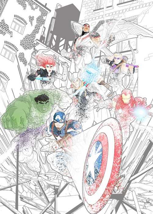 Intissé Standard Avengers Attack