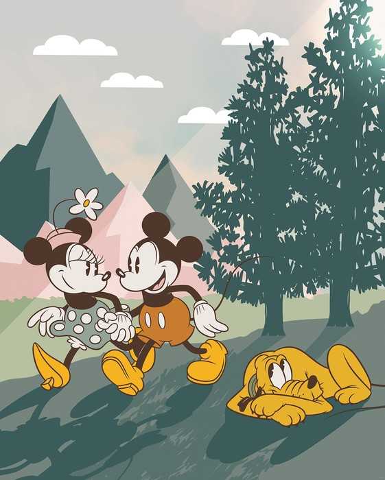 Intissé Standard Mickey & Minnie Embrace Nature