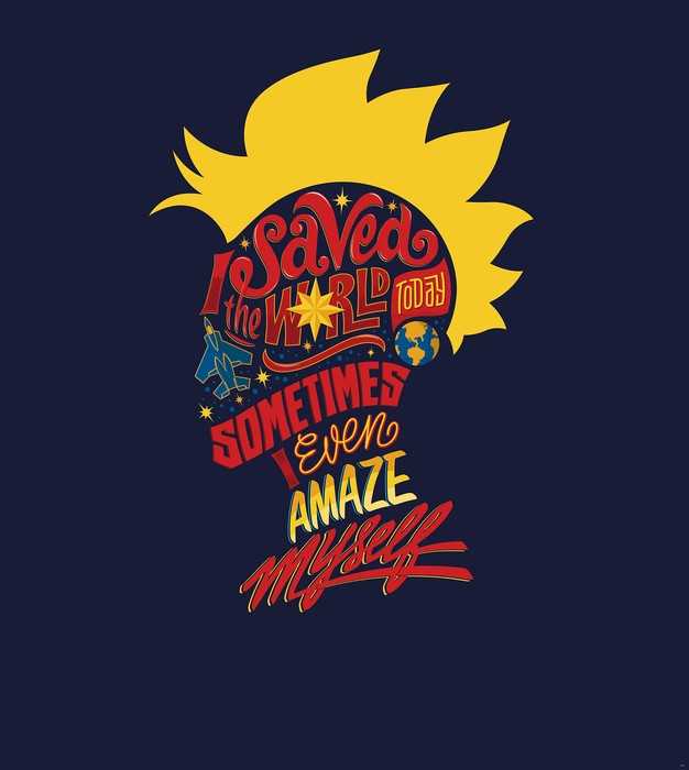 Intissé Standard Captain Marvel saves the World