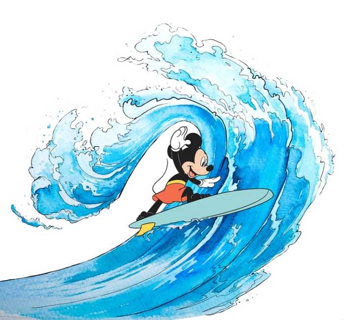 Intissé Standard Mickey Surfing