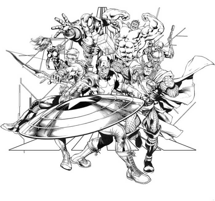 Intissé Standard Avengers Black and White