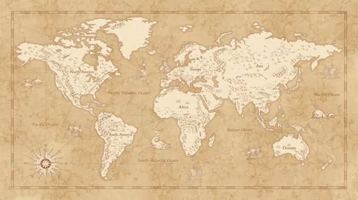 Intissé Standard Vintage World Map