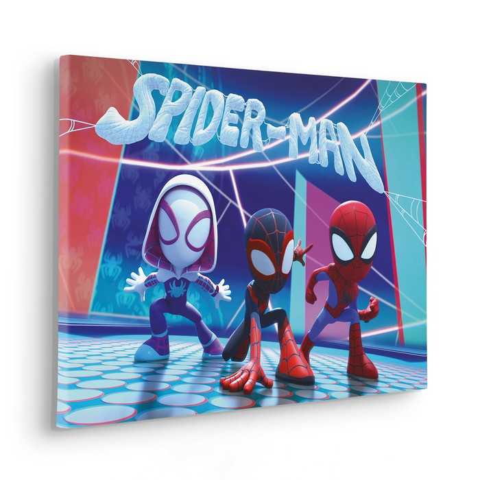 Vlies Bild auf Keilrahmen/ Echtholzrahmen Spidey and His Amazing Friends Glowy Spideys