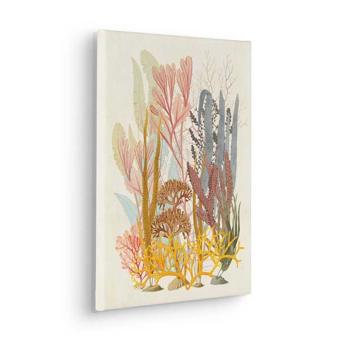 Vlies Bild auf Keilrahmen/ Echtholzrahmen Coral Aqua