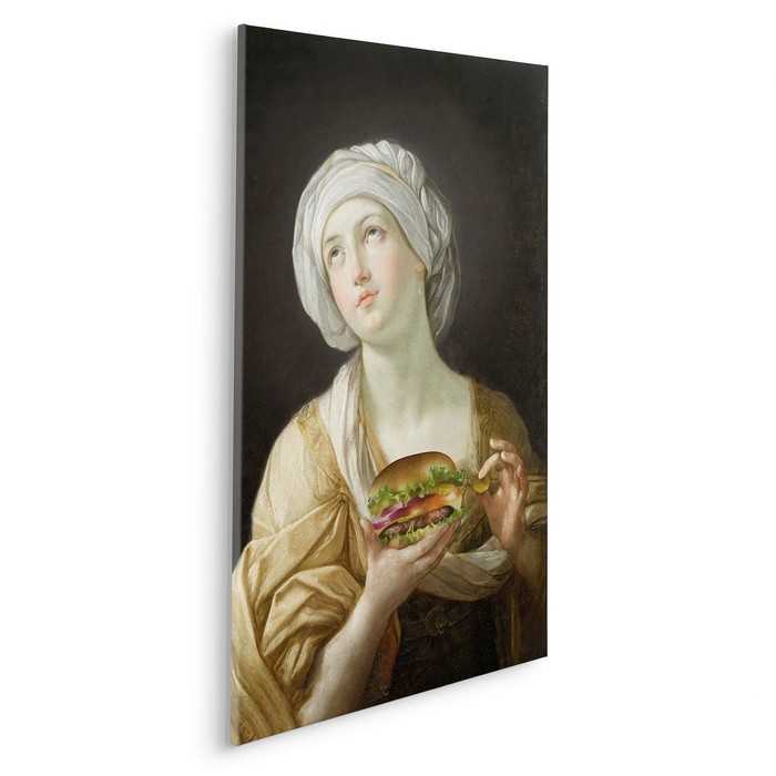 Vlies Bild auf Keilrahmen/ Echtholzrahmen Heal-thy Burger