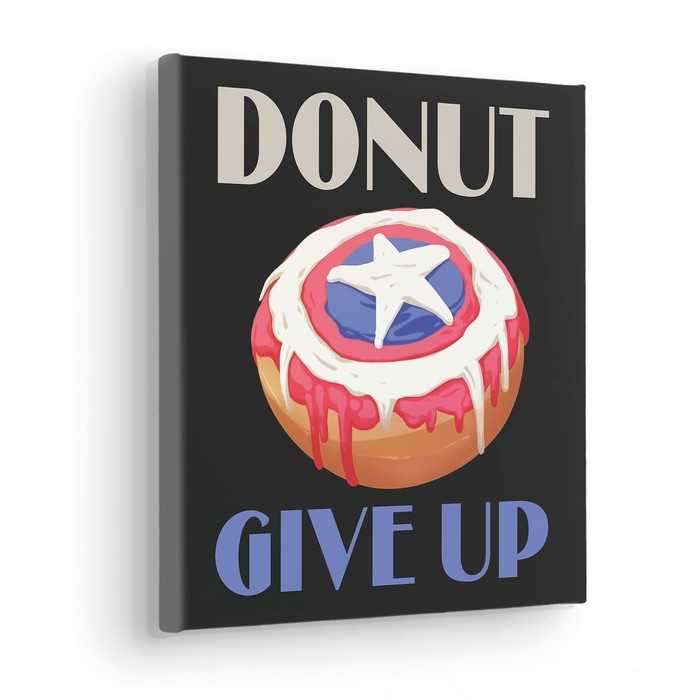 Vlies Bild auf Keilrahmen/ Echtholzrahmen Donut give up
