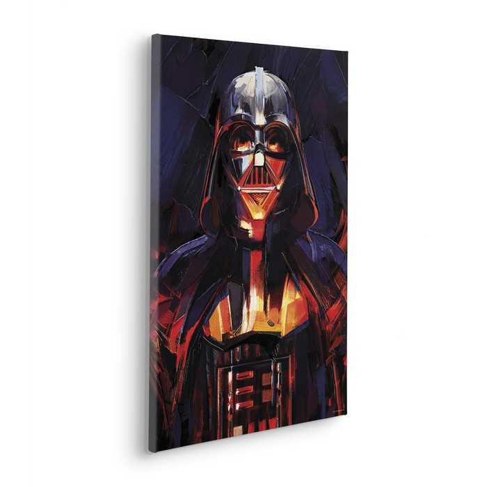 Vlies Bild auf Keilrahmen/ Echtholzrahmen Star Wars Darth Vader Flaming