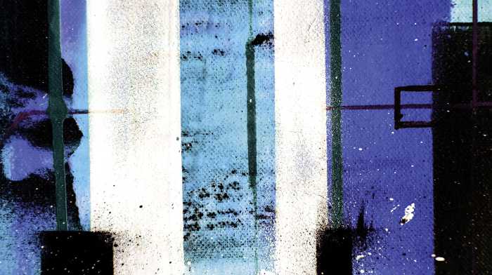 Photo murale intissé impression numérique Traces Drizzling blue