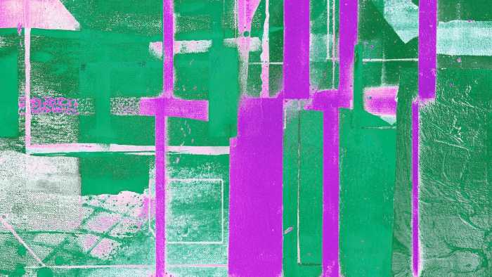 Intissé Premium Cuboids Linedup green-violett