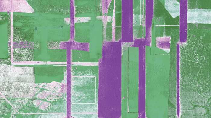Photo murale intissé impression numérique Cuboids Linedup green-violett