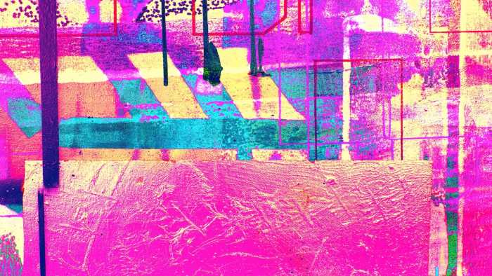 Intissé Premium Alleys Rainy pink-yellow