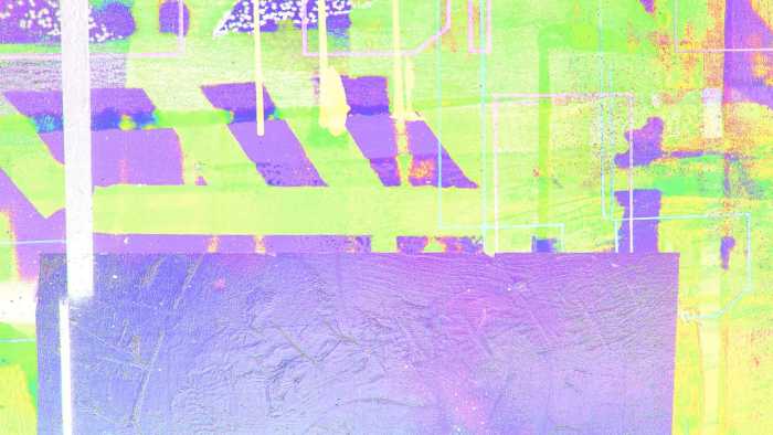 Intissé Premium Alleys Rainy yellow-violett