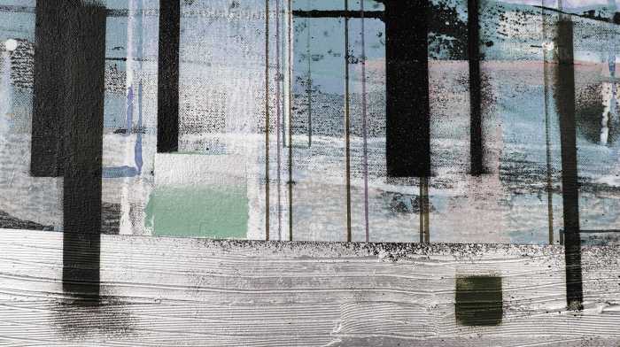 Photo murale intissé impression numérique Horizon Blazing grey-ice