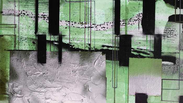 Intissé Premium Squares Dropping grey-green