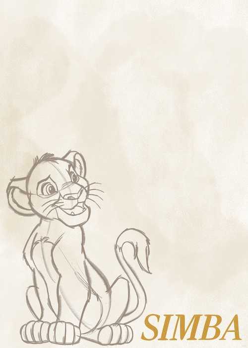 Poster d'art Disney The Lion King Simba Sketch