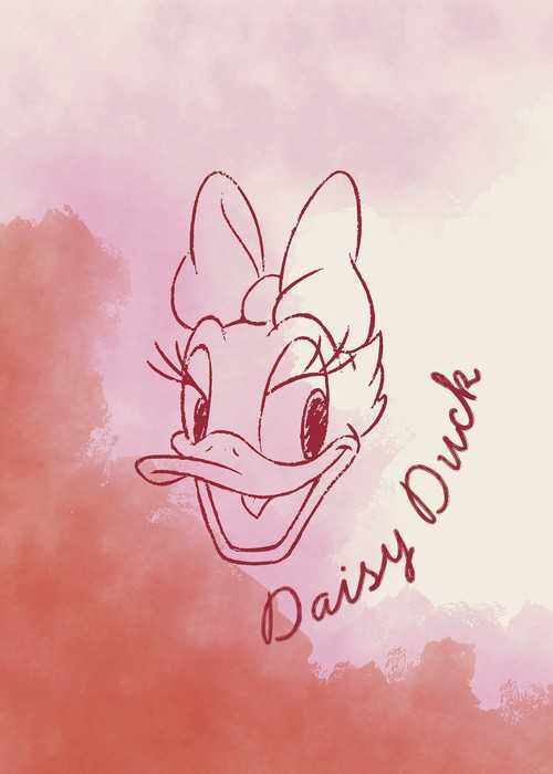 Poster d'art Disney Daisy Duck Watercolours