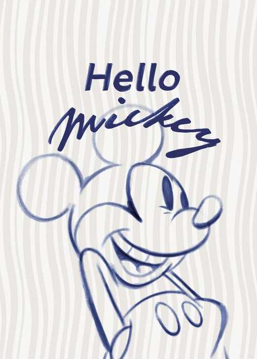 Poster d'art Disney Mickey Mouse Hello