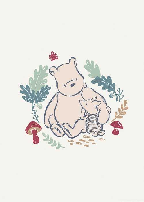 Poster d'art Disney Winnie the Pooh Taking Care
