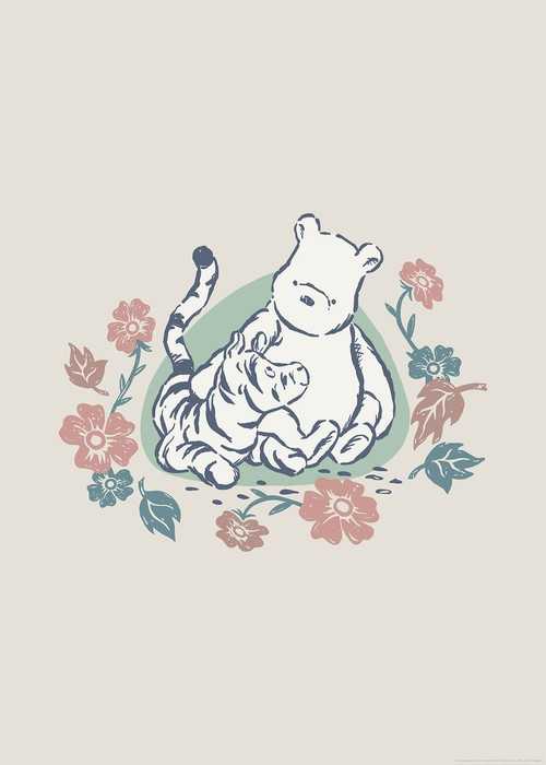 Poster d'art Disney Winnie the Pooh Flowers and Friends