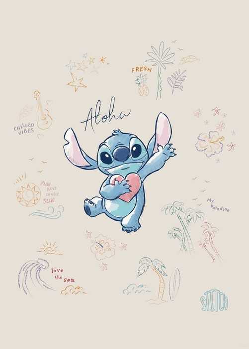 Poster d'art Disney Lilo and Stitch Mahalo