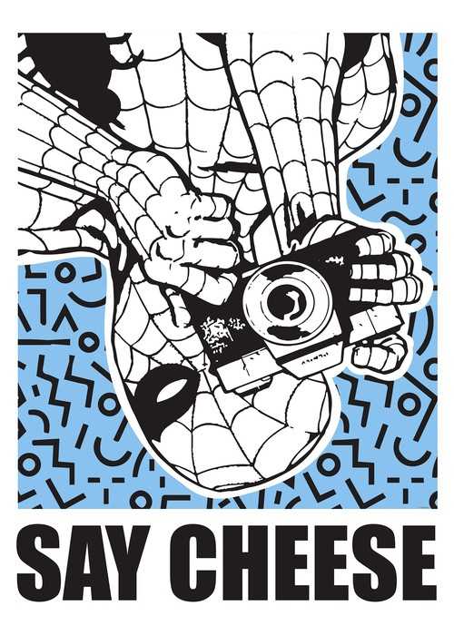 Poster d'art Marvel Spider-Man Say Cheese Blue