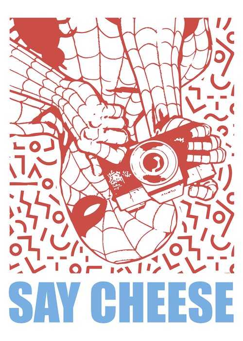 Poster d'art Marvel Spider-Man Say Cheese Red