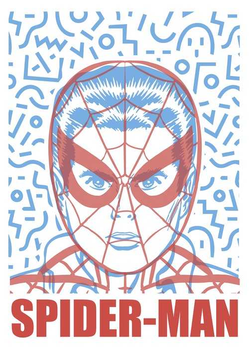 Poster d'art Marvel Spider-Man Face