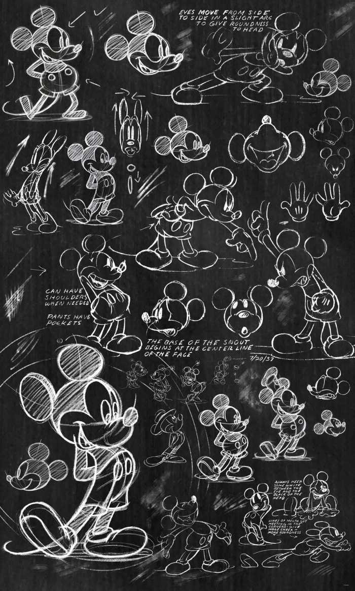 Panneau sur intissé  Mickey - Chalkboard