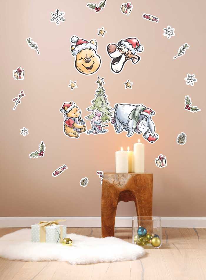 Sticker mural Winnie the Pooh Christmas