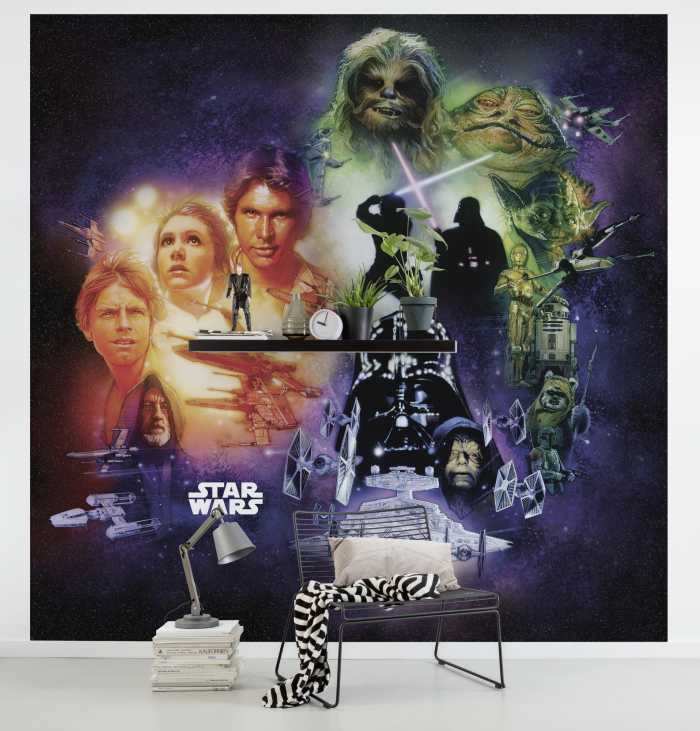 Photo murale intissé impression numérique Star Wars Classic Poster Collage