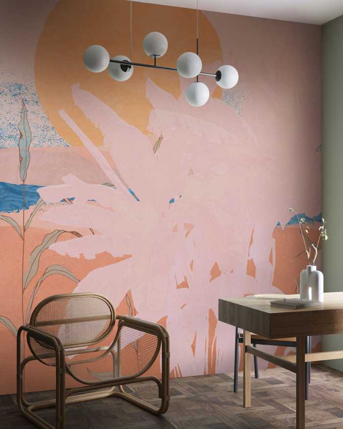 Photo murale intissé impression numérique Platanos Pink