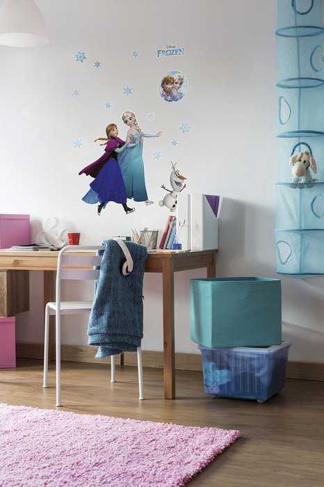 Stickers muraux feuille adhésive Anna und Elsa